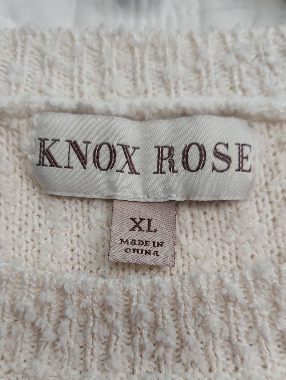 Knox Rose Cream and Gray Fall Striped Soft Crewneck Sweater, Size XL, Like New▪︎ - Picture 4 of 7